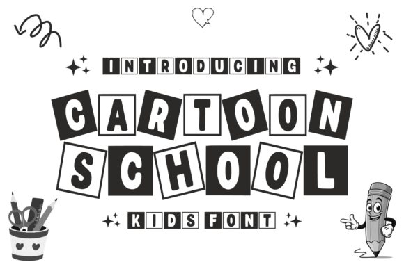 Cartoon School Font for Editorial Design