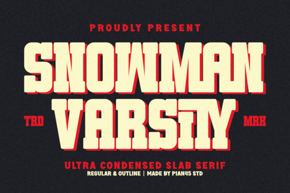 Snowman Varsity Font for Handmade Projects
