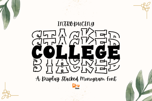 Stacked College Monogram Font Review for Campaign Design