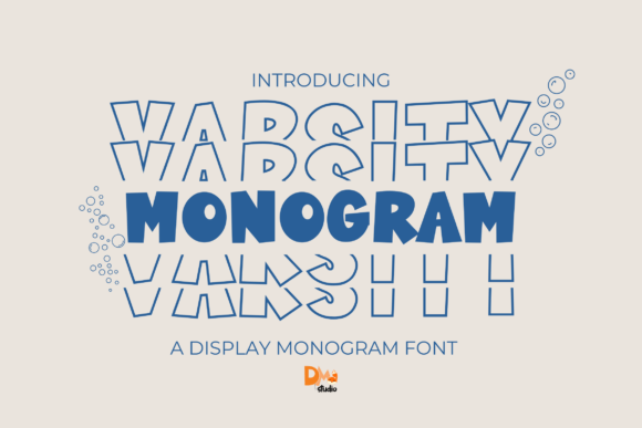 Varsity Monogram Stacked Font for Editorial Design